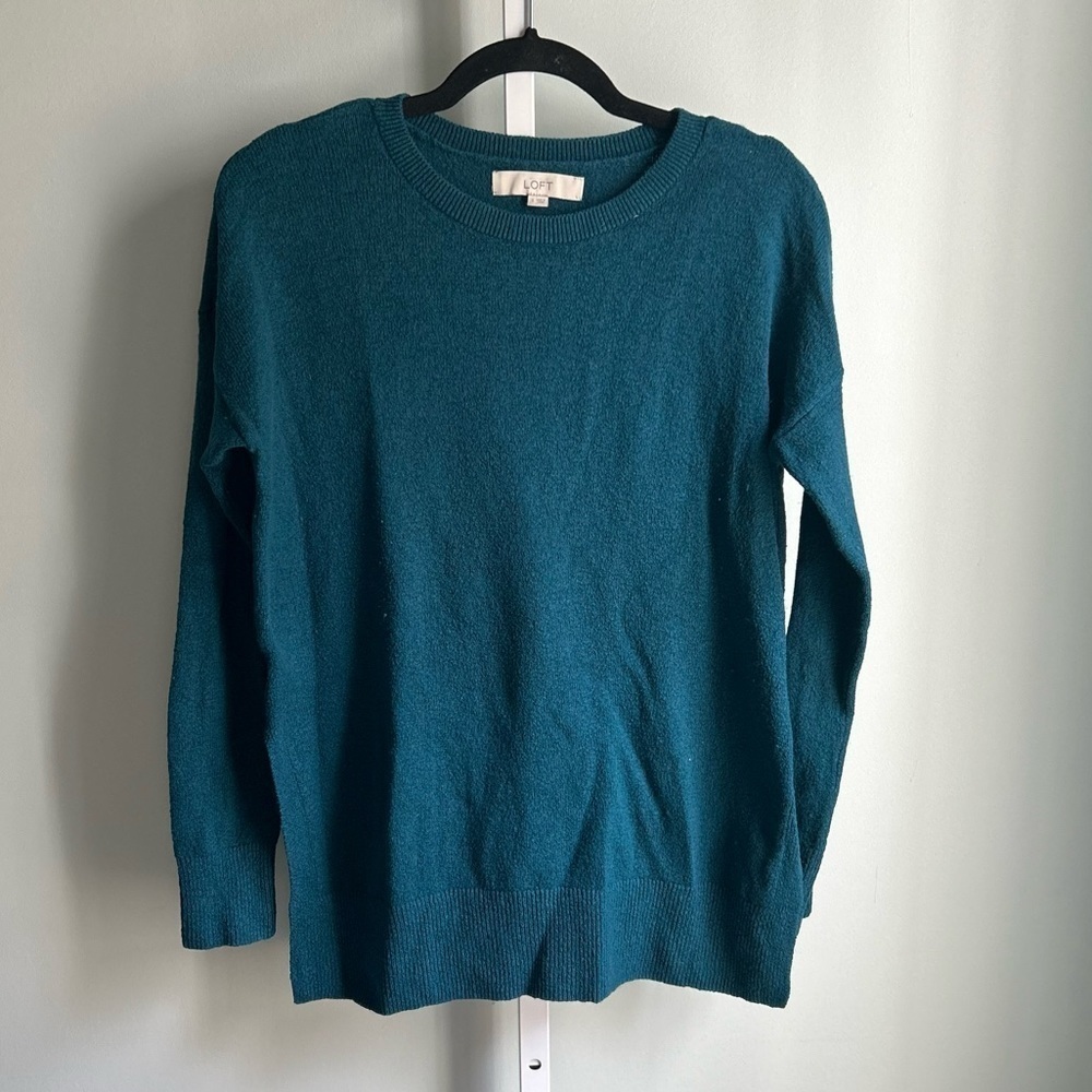 Loft Teal Scoop Neck Sweater